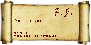 Perl Jolán névjegykártya