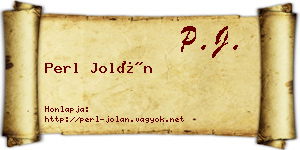 Perl Jolán névjegykártya